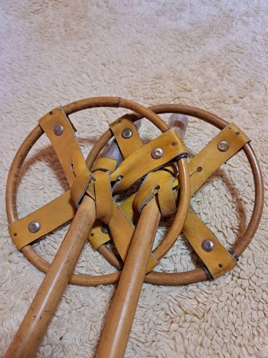 Ретро Бамбукови щеки с кожени елементи