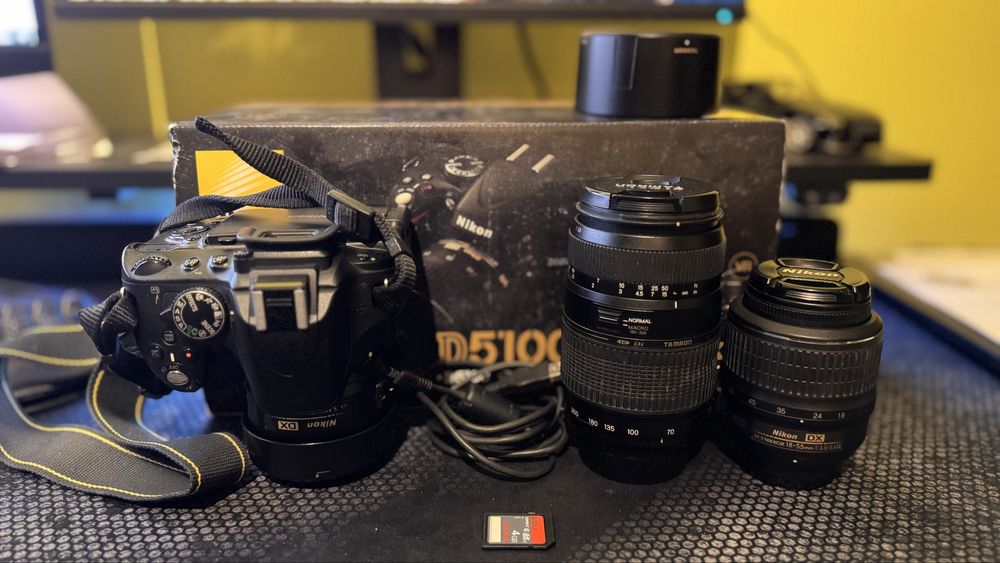 Nikon D5100 +dx35mm+18-55vr+ tamron 55-300 macro