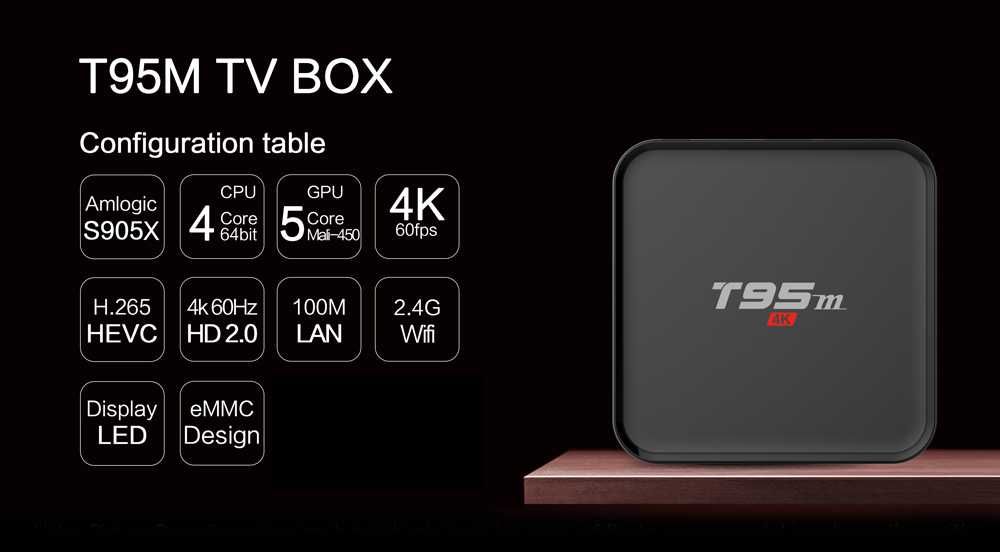 Media player T95M Android TV BOX, 2GB RAM, 8GB ROM