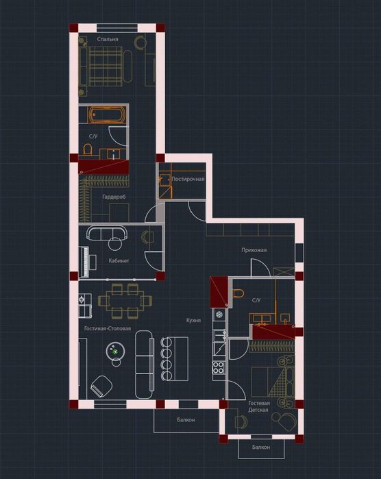 Продажа 3х ком квартира 129м2 кирпичный дом. Мирабад Элит / Коробка