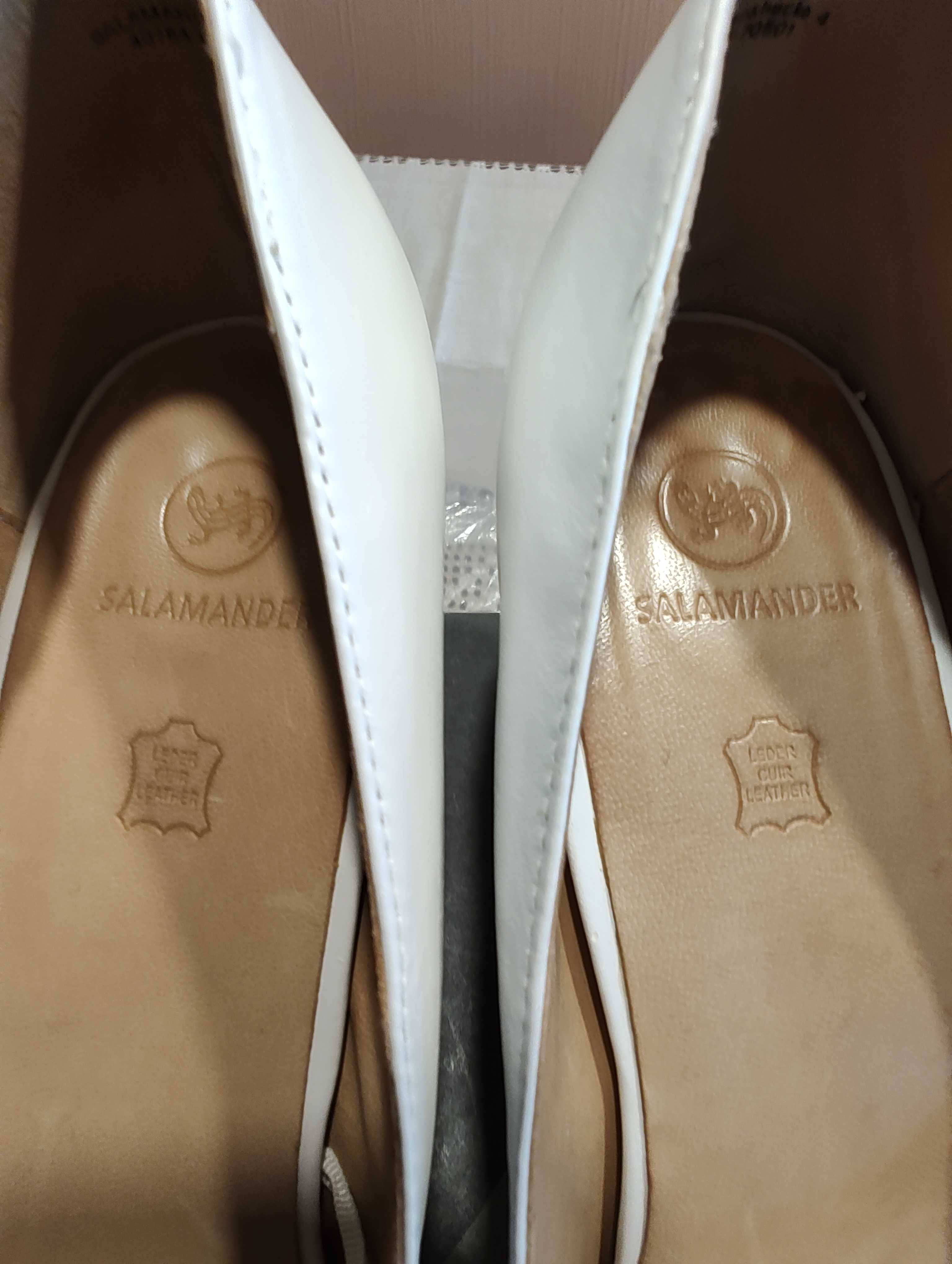 Дамски бели кожени обувки Salamander, размер UK 5,5