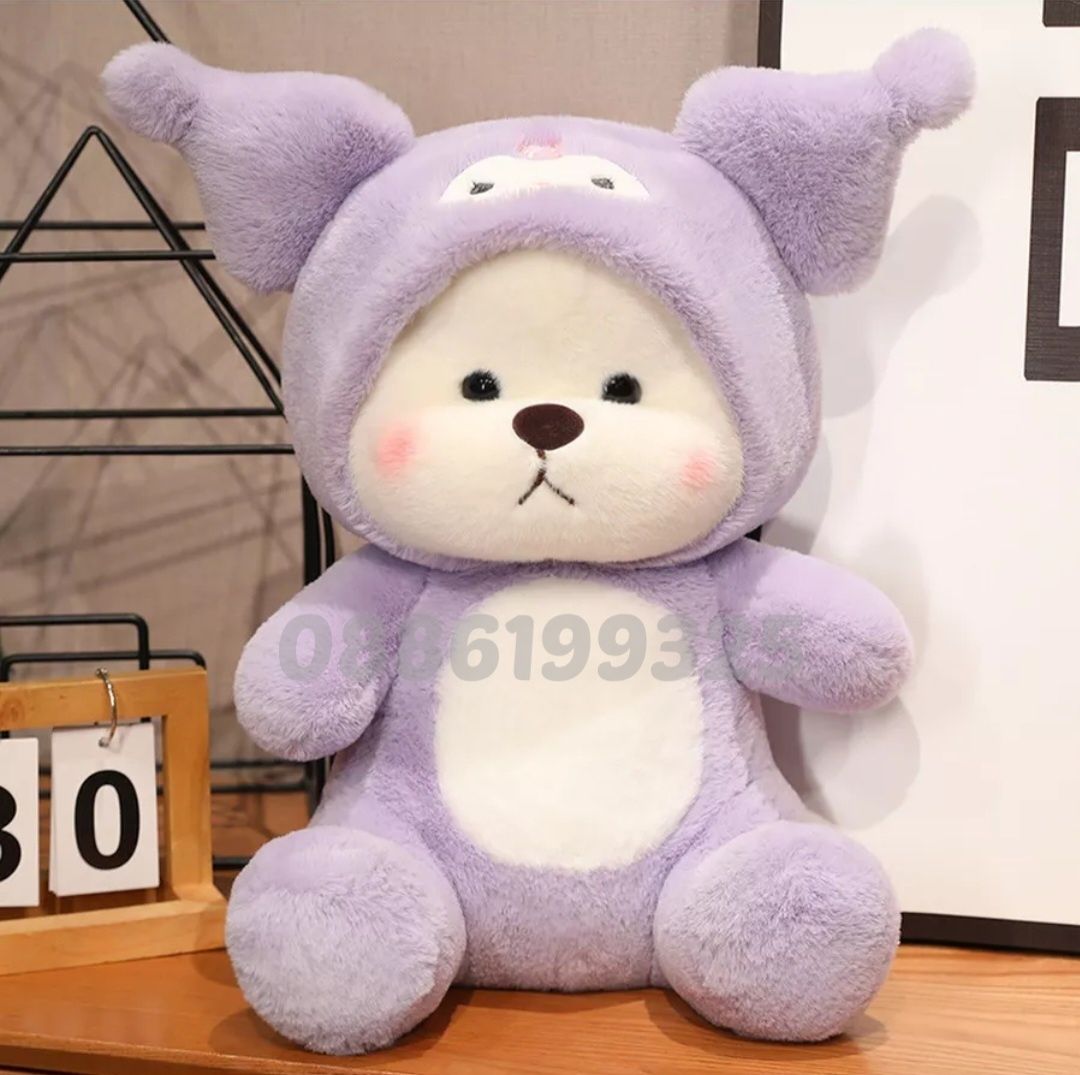 Голяма плюшена играчка Hello Kitty Kuromi Melody, Голямо плюшено Мече