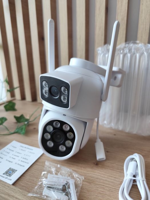 NOUA Camera supraveghere dubla WiFi FullHD cablu 3m