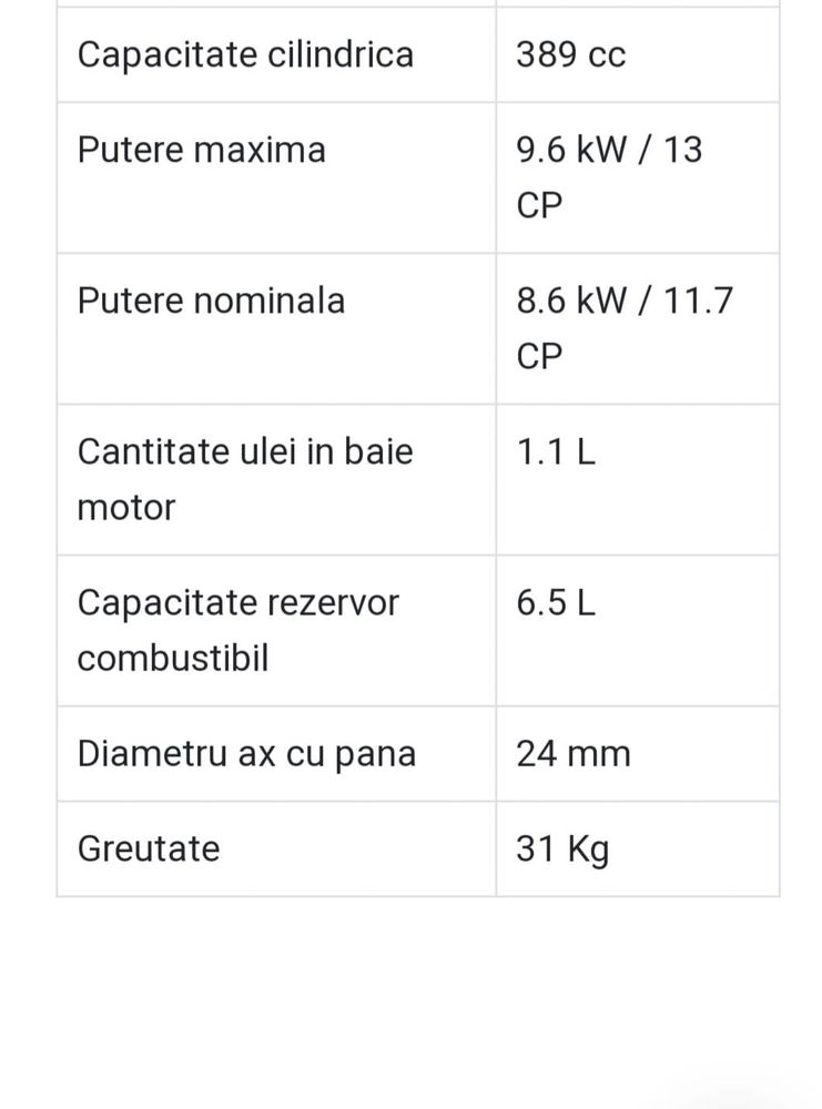 Motor benzina crapator lemn 13 cp