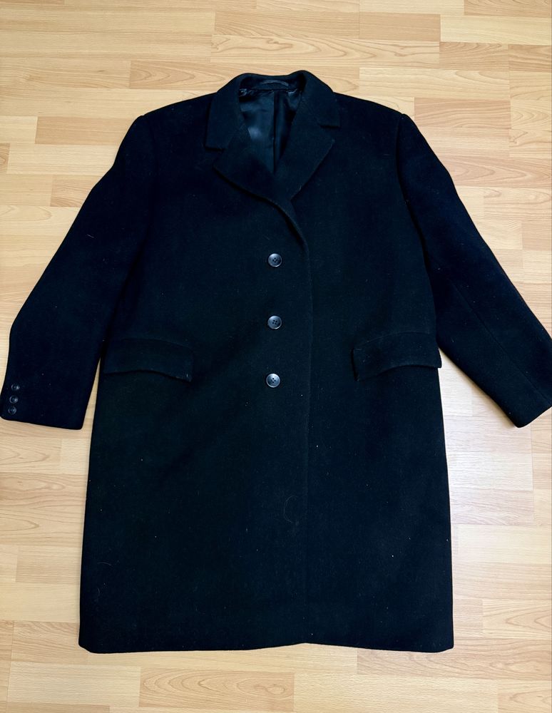 Palton negru 3 nasturi XL