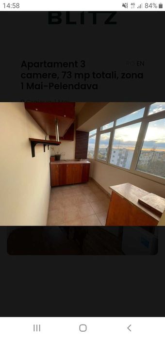 Vând  apartament cu 3 camere,decomandat ,zona 1Mai