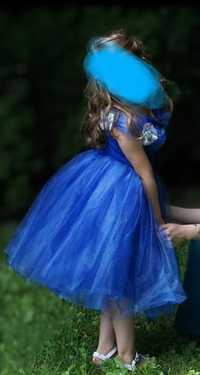 Rochița albastru plin 6 ani rochita de nuntă fetite