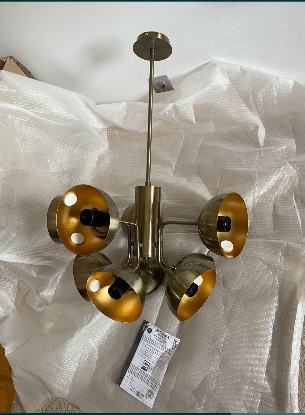 Lustra candelabru auriu 10 brate living-produs nou
