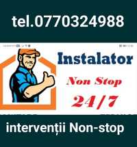 Instalator sanitar si termic non-stop 
asigur urgente, interventii r