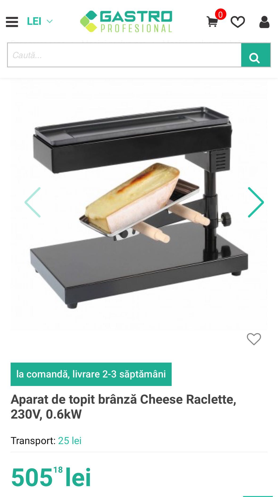 Aparat de topit brânză Cheese Raclette LIVOO