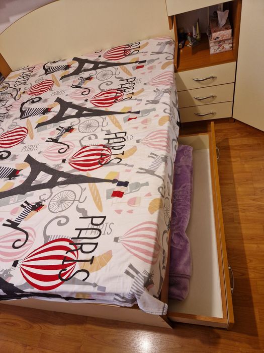 Pat dublu cu saltea relaxa 160/190