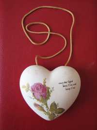 Pendativ (decoratiune) forma de inima ceramica