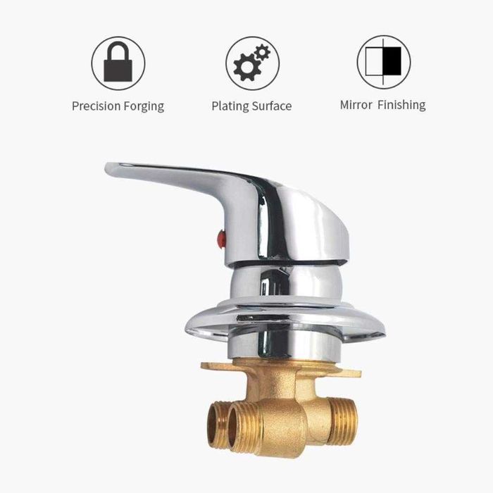 Mixer de dus din alama, cu robinet de amestec pentru apa calda si rece