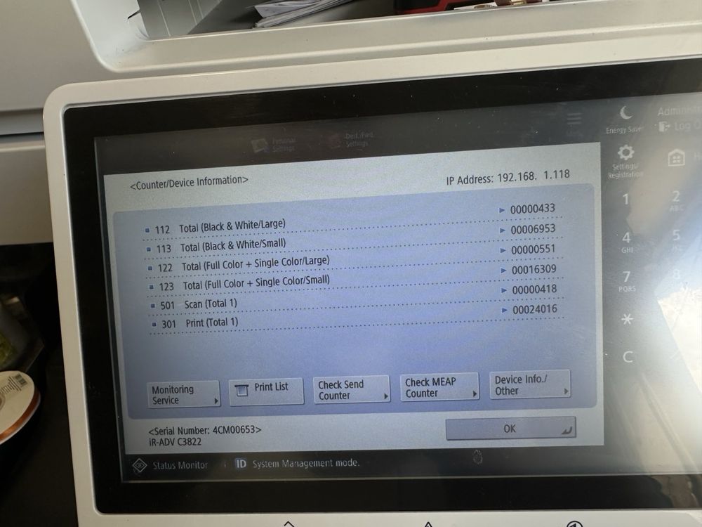 Лазерен принтер, скенер и копир Canon ImageRunner Advance DX C3822i