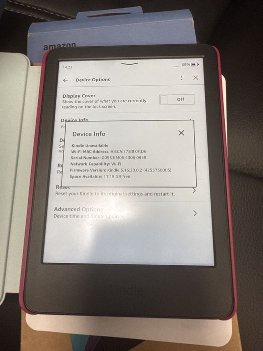 Amazon kindle kids gen 11 + husa originala roz noua