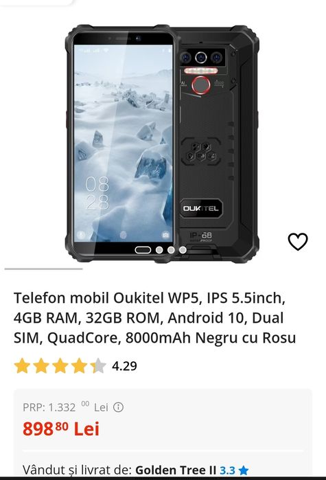 Telefon Oukitel WP5 4 ram 32 Rom. Nou! Nu este Samsung, IPhone!!