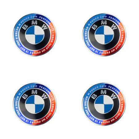 Set 4 Embleme Jante BMW 60mm Editie 50 Ani Anniversary 50th Motorsport