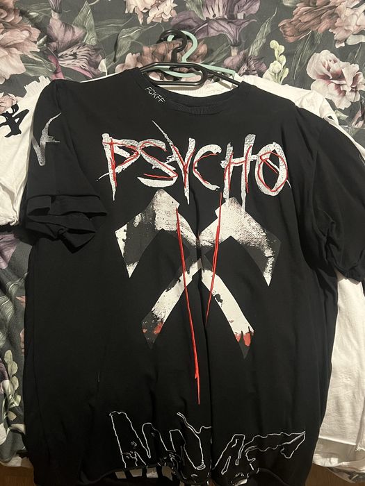 Луда психо тениски бяла черна М размер