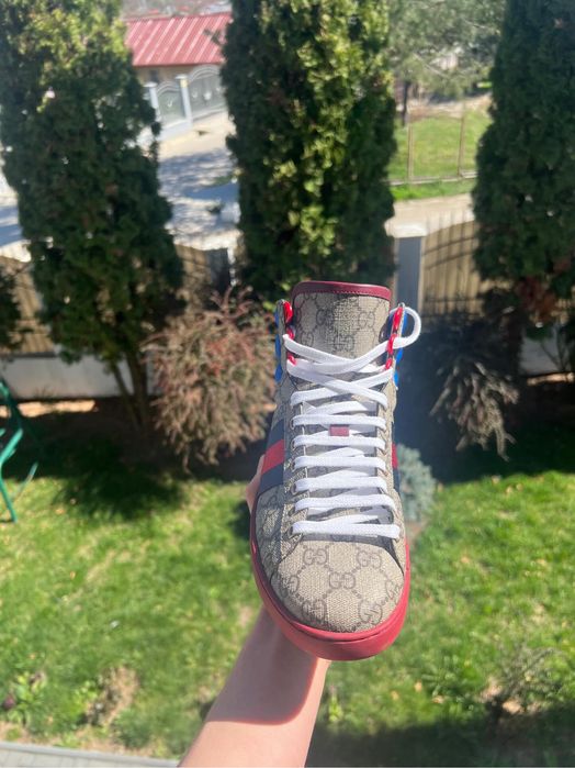 Gucci Ace GG High Top 'Blue Beige