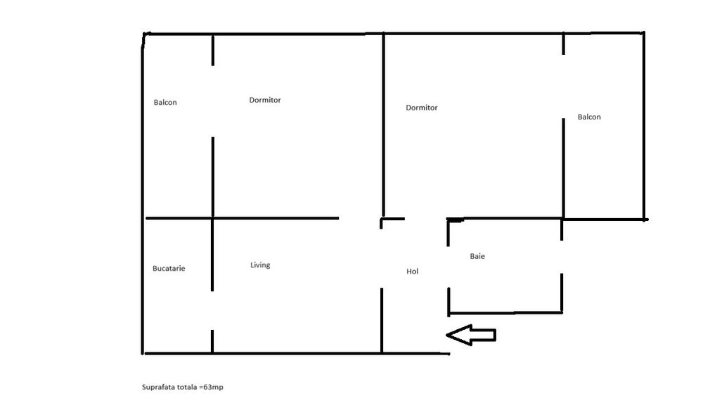 [PF] Apartament str. Porii, mobilat-utilat, etaj 1