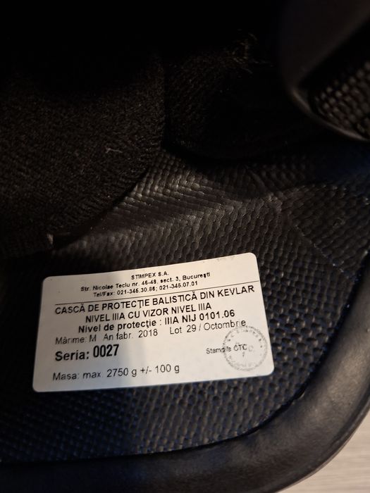Casca Balistica din Kevlar nivel 3 A