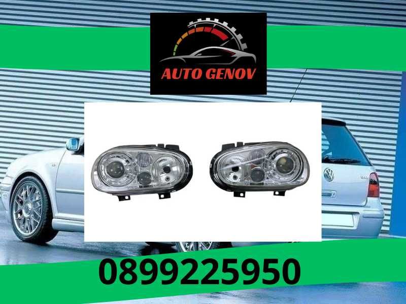 Тунинг Кристални фарове VW GOLF 4 (IV) R32 Хром, Лупа за къси