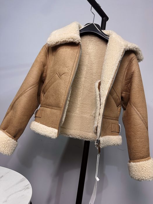 MANGO УНИКАЛНО дамско палто / яке  с каракул