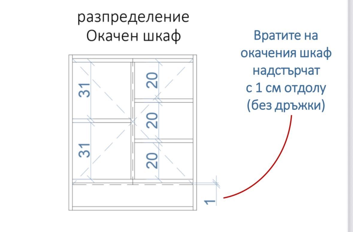 Шкаф с огледала над мивка, р-р 700х150х850мм – 1бр.