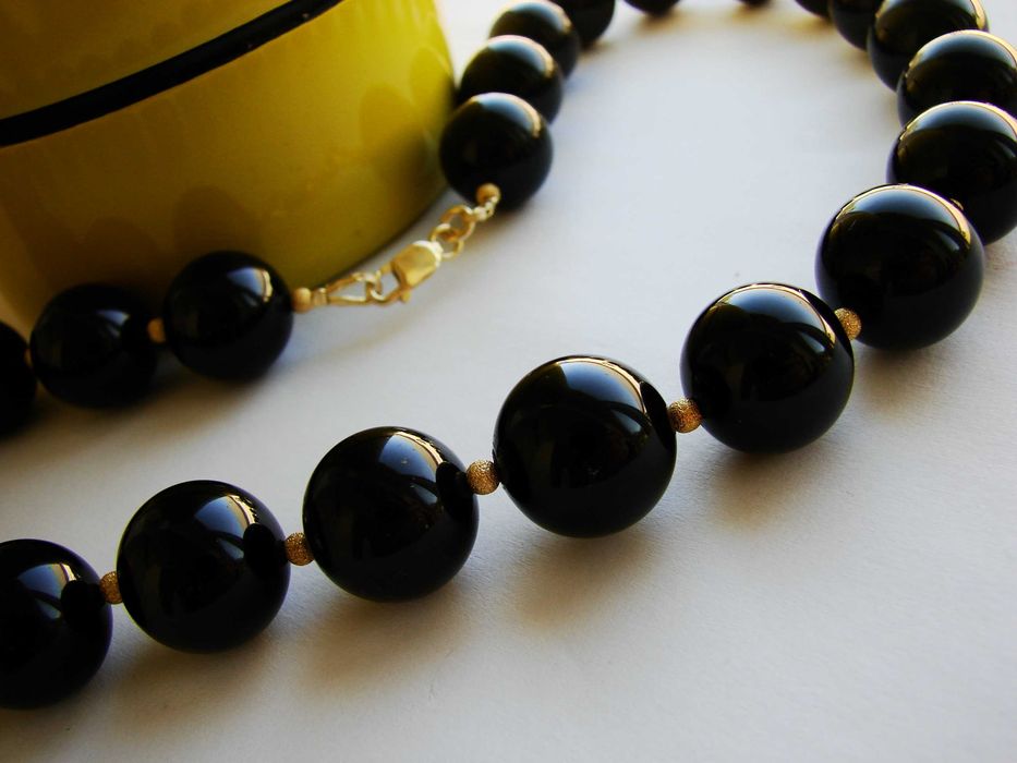 Colier aur 14k onix natural lantisor aur onix unicat