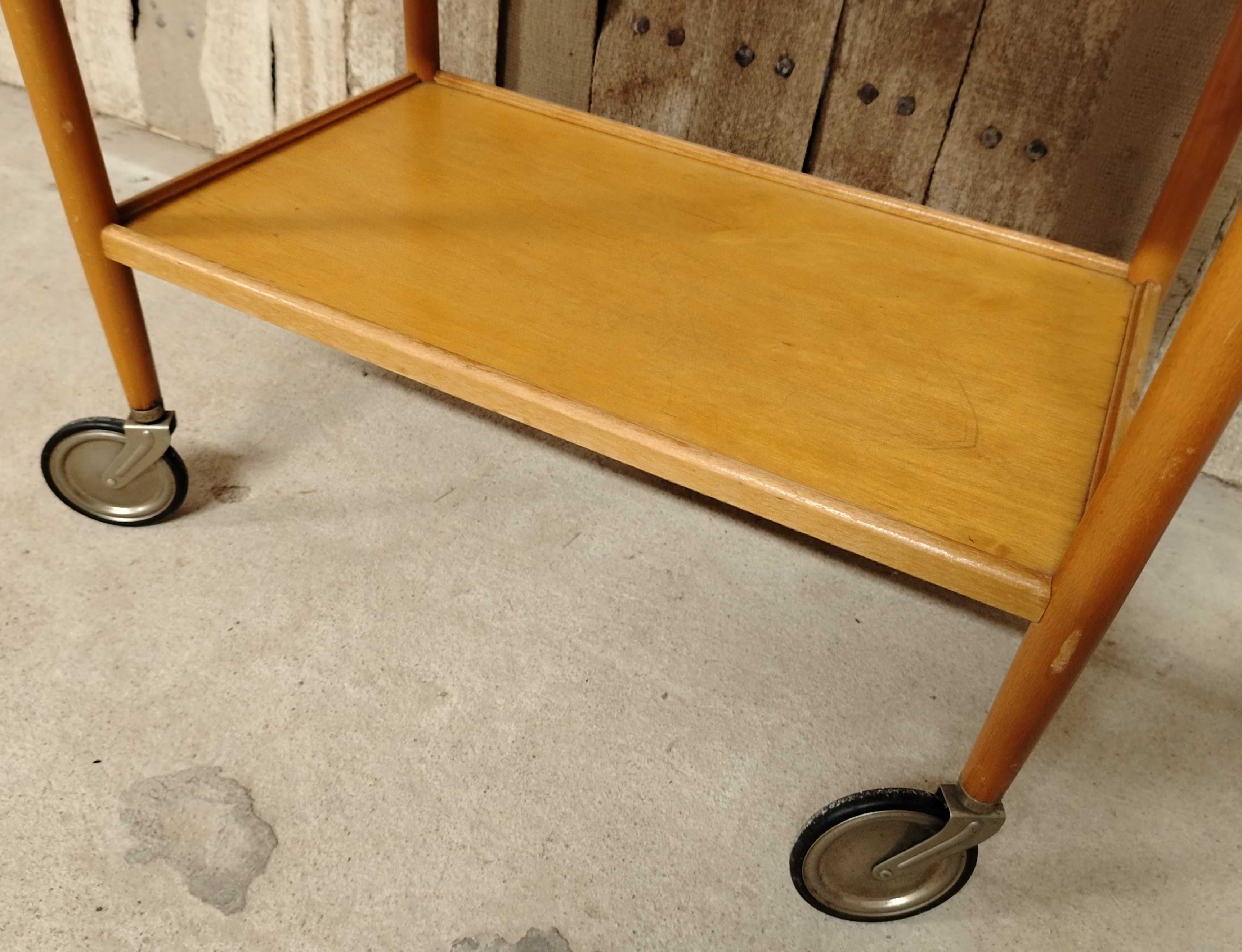 Gheridon vechi stil Mid Century, Austria / Masuta cu roti/ Bar