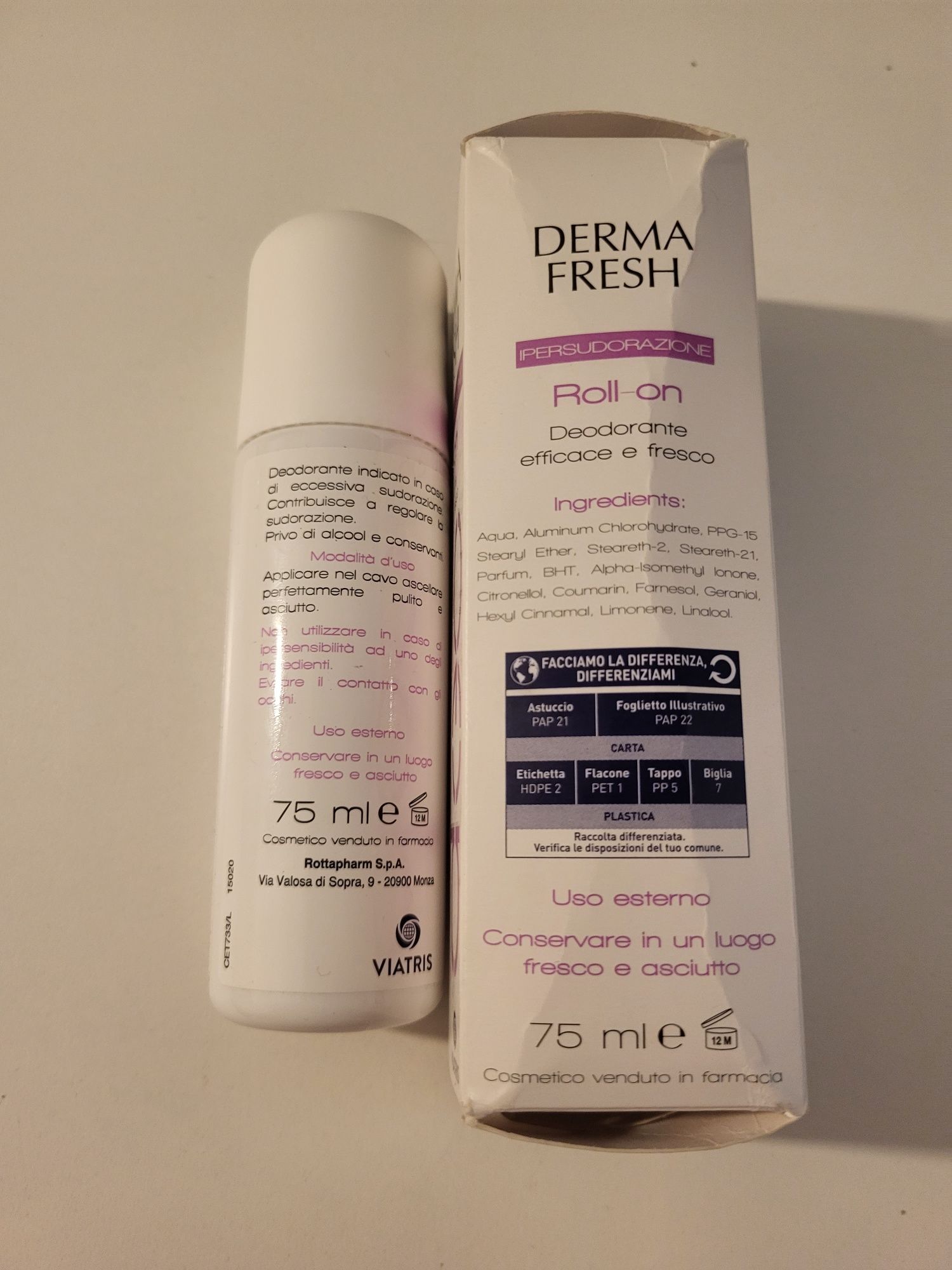 Deodorant Derma Fresh Roll-on pentru piele alergica