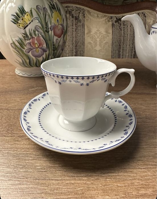 Чайный форфоровый набор на 6 персон из 17 предметов franciss dark blue