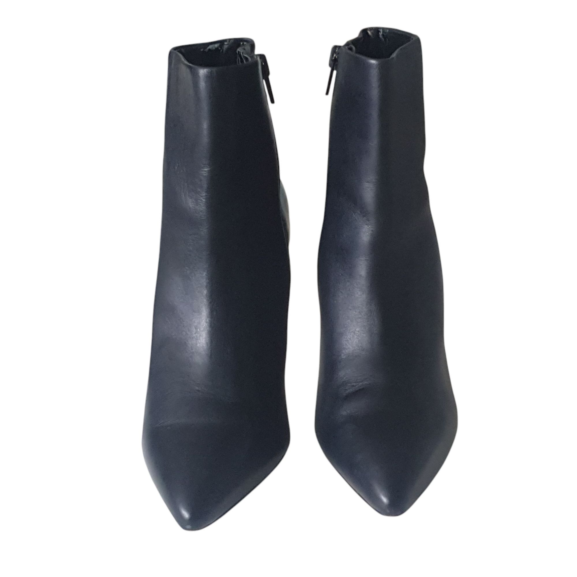 Botine piele 37,5 Aldo, cu varful ascutit, negru, ghete, toc 9 cm