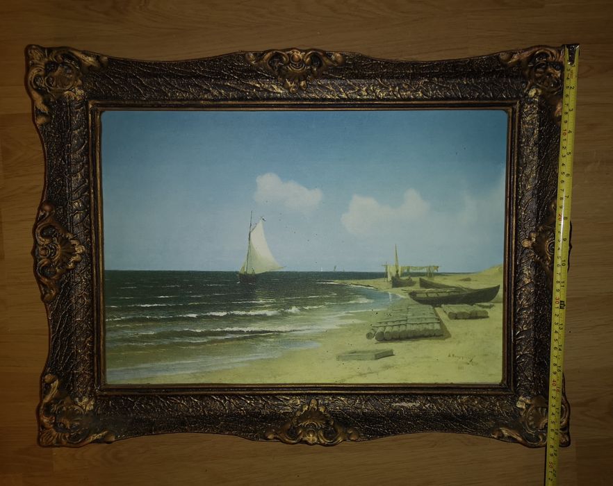 Tablou - Pe valul marii, Tablou pe pânză, Tablou vechi 1984