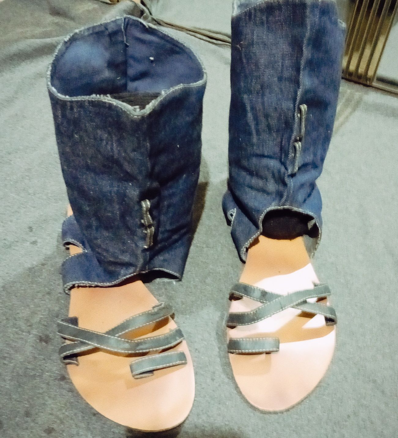 Sandale inalte material blujens