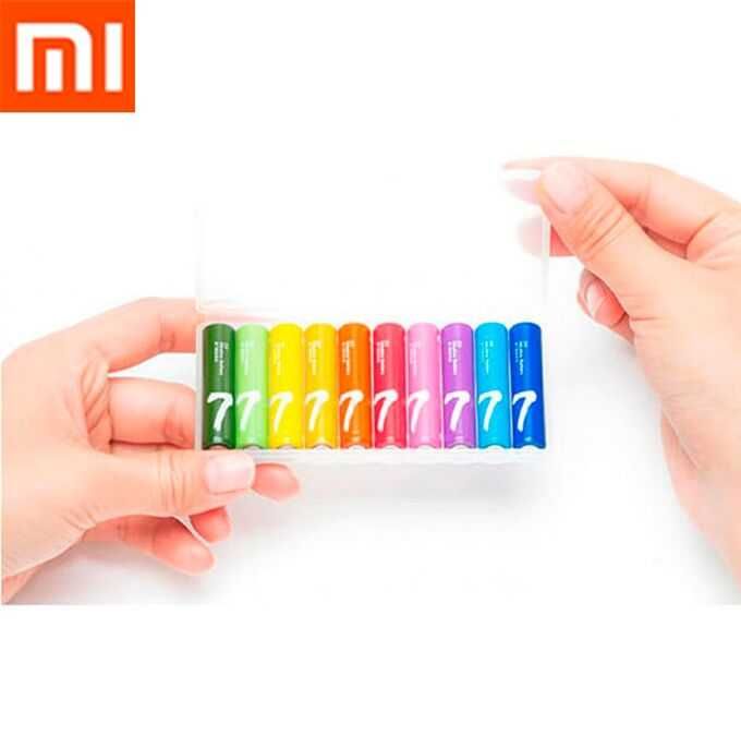 Батарейки пальчиковые, батарейка Xiaomi ZMI Rainbow ZI7 тип AA, 10 шт.