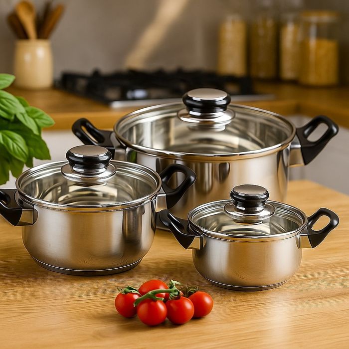 Модел / Код: MC1855;
Комплект: 6 части (3 съда + 3 капака);
Размери и