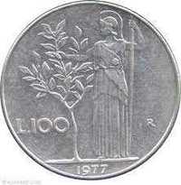 Moneda 100 LIRE Italiene 1977 de colectie