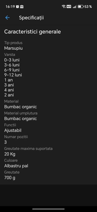 Marsupiu. Cutia este desfăcută,nu a fost folosit.