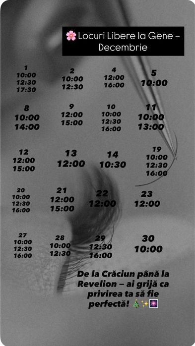 Extensii gene – Locuri libere în Decembrie!