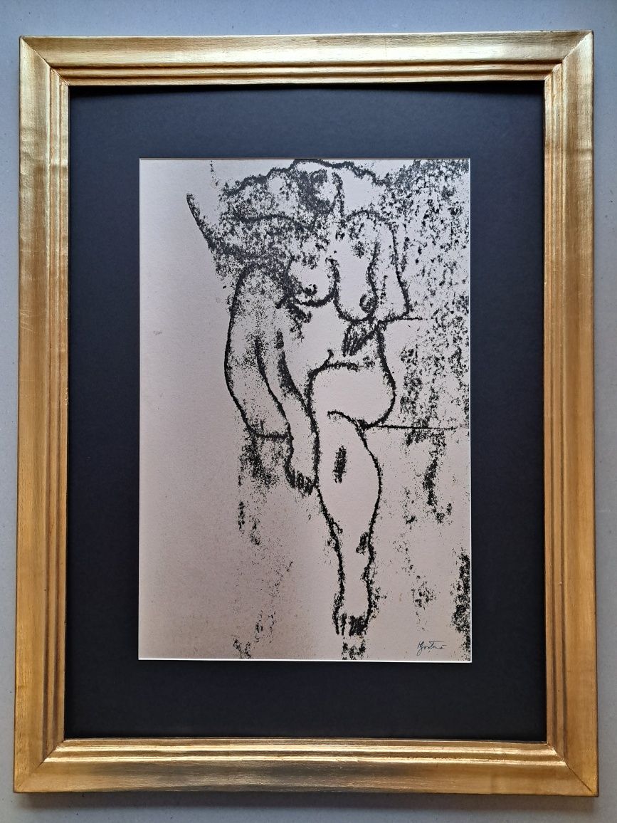 Pictură-grafică,"Nud șezând", Valentina Boștină(n.1940 Oradea-d.1994).