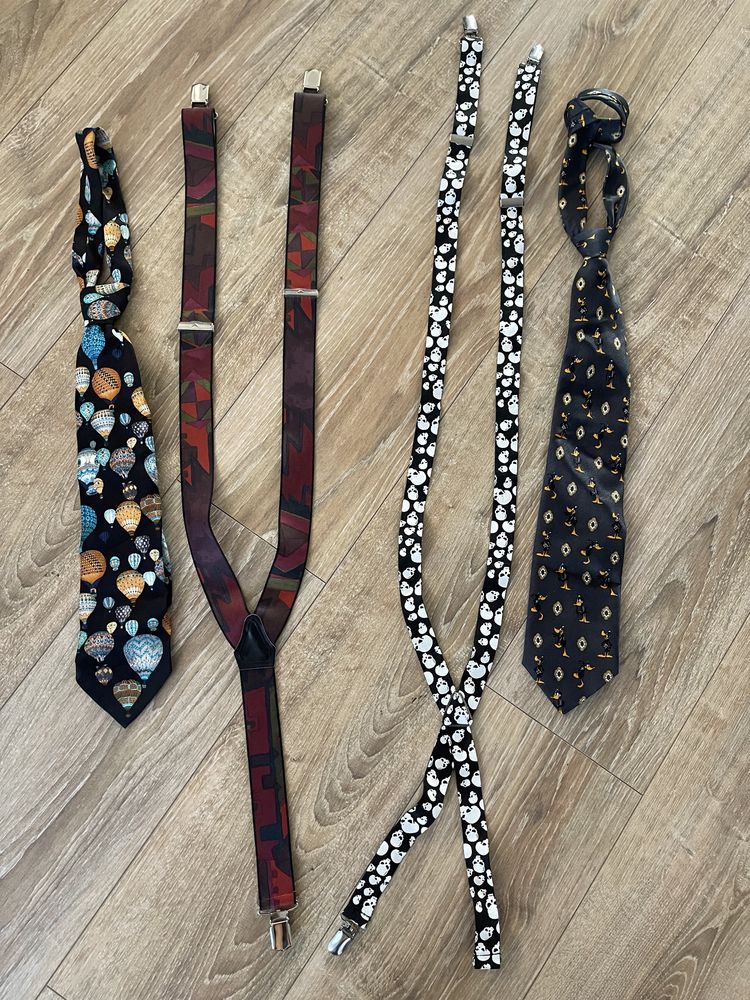 2 cravate - model deosebit, 2 bretele