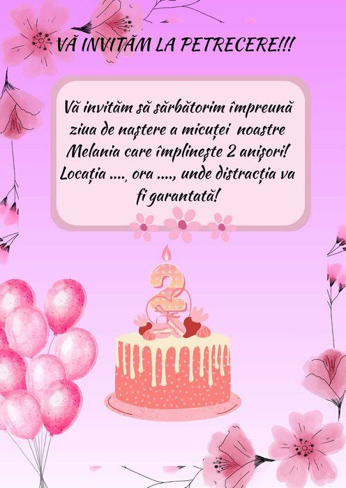 Invitații de nuntă botez zi de naștere (în format electronic)