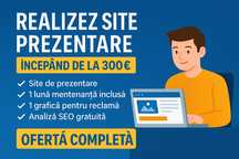 Realizez site profesional de prezentare de la 300€ – ofertă completă