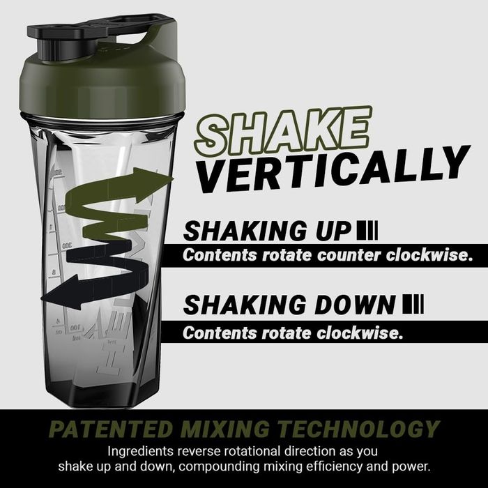 Shaker proteic HELIMIX 2.0 Vortex, 800 ml (28 oz) - Sticlă de apă port