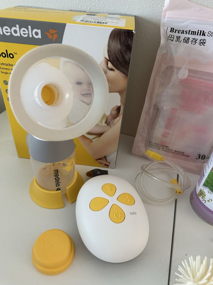 Ел помпа за кърма MEDELA solo+ хендс фрий чашки + многоподаръци