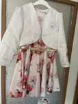 Rochie fetite cu bolerou alb