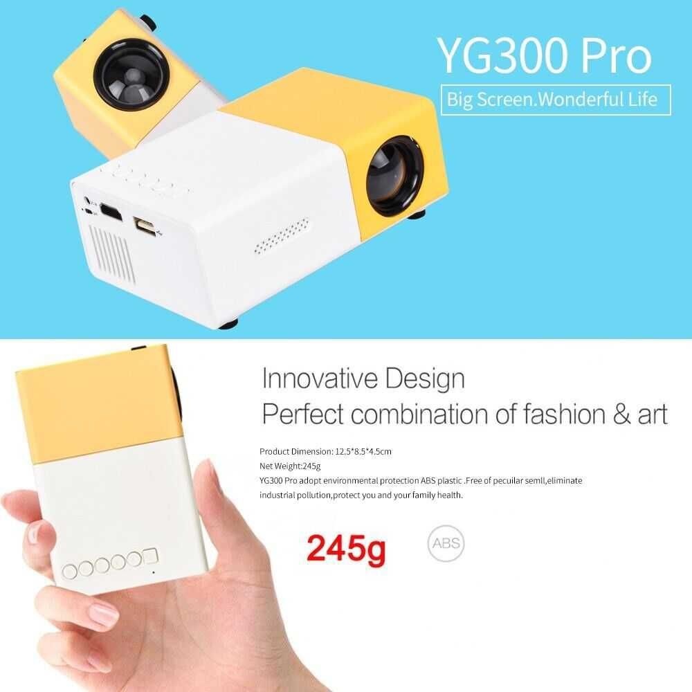Нов YG300 LED видео 4 цвята проектор/Full HD/домашно кино/дистанцио
