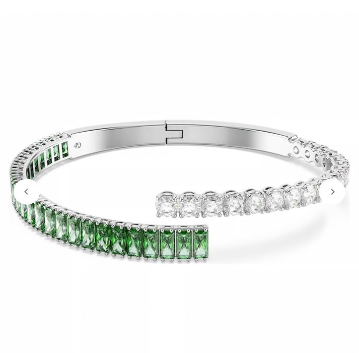 Brățară Swarovski matrix fixa verde cu argintiu