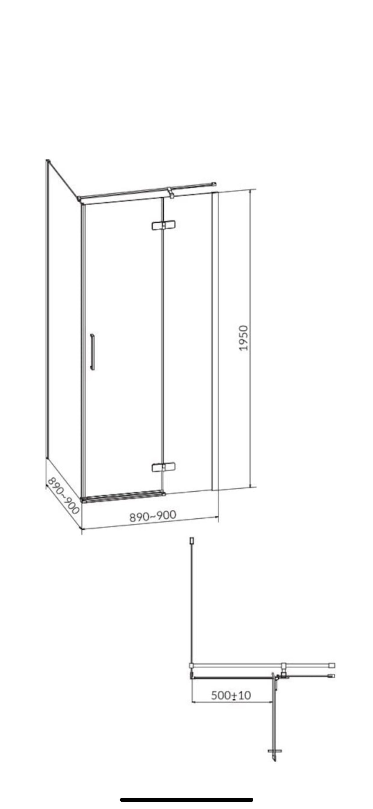 Душ кабина Cersanit Jota дясно монтиране 90x90x195см